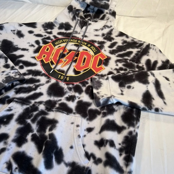 AC/DC Graphic Sweatshirt Men’s Large Tie Dye Hoodie - Picture 2 of 7